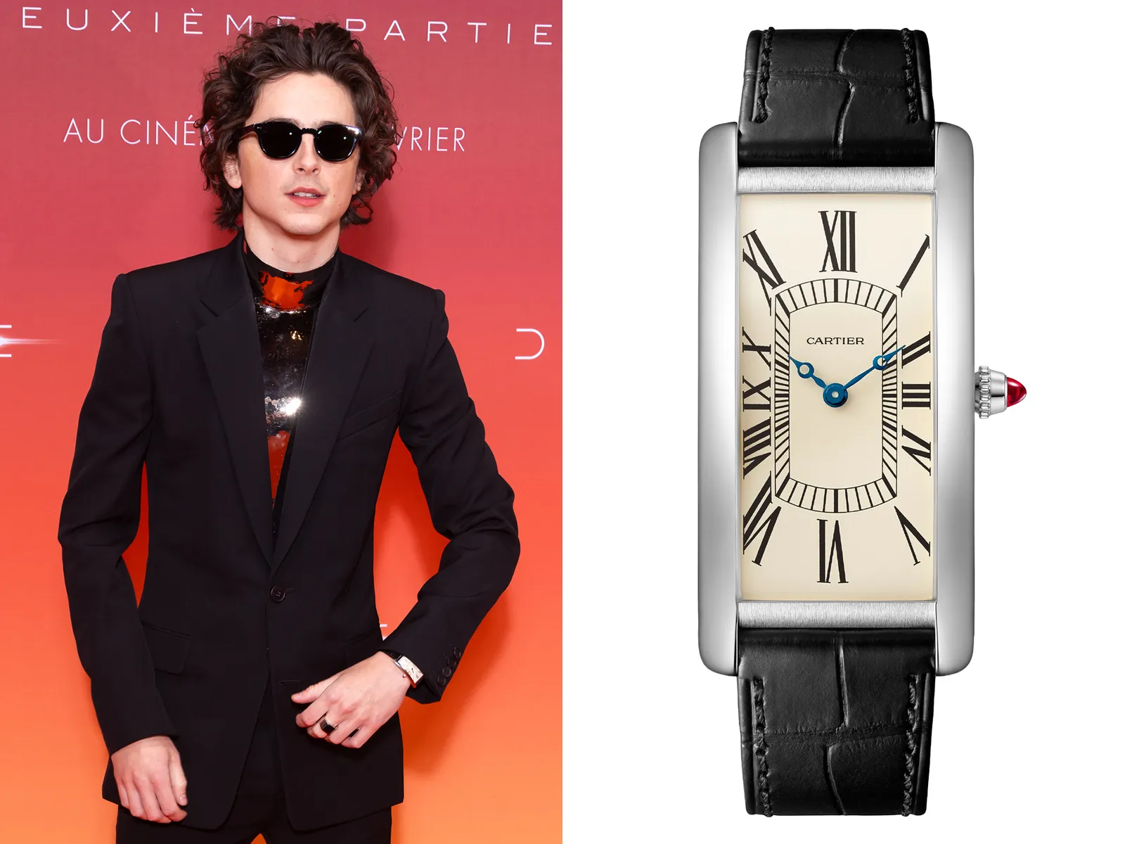 Timothée Chalamet just debuted his sleekest 1:1 fake Cartier watch yet